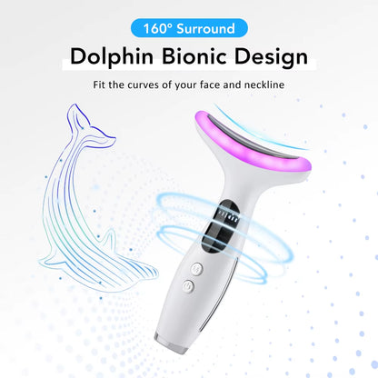  EMS Face Neck Beauty Device 7 Colors LED Light Skin Rejuvenation Tightening anti Wrinkles Vibration Facial Lifting Massager